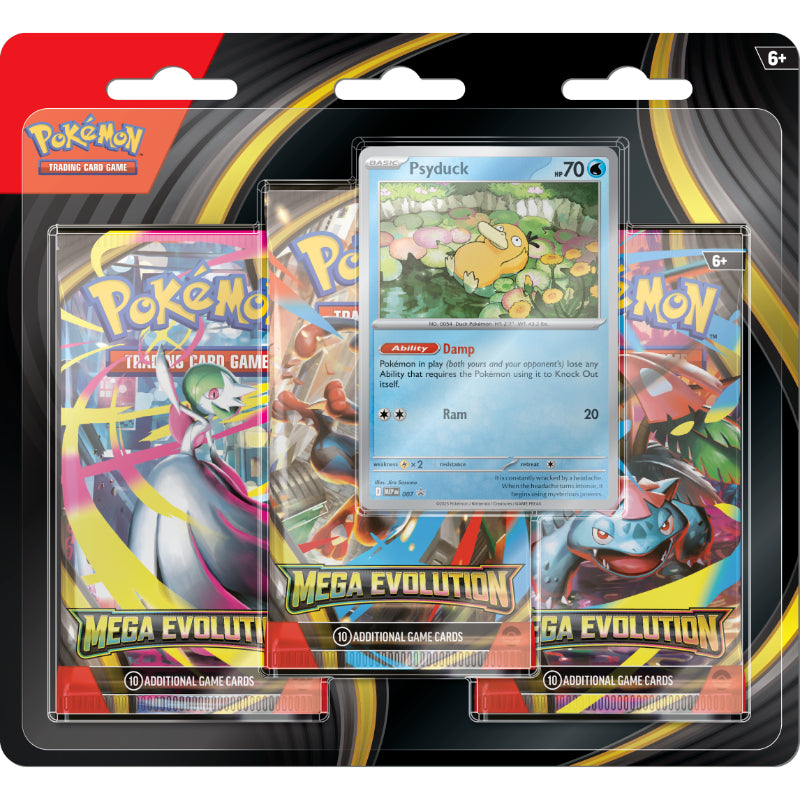 Pokémon, Mega Evolution ME01, 3-Pack Blister, Psyduck (Preorder, release 10/10)