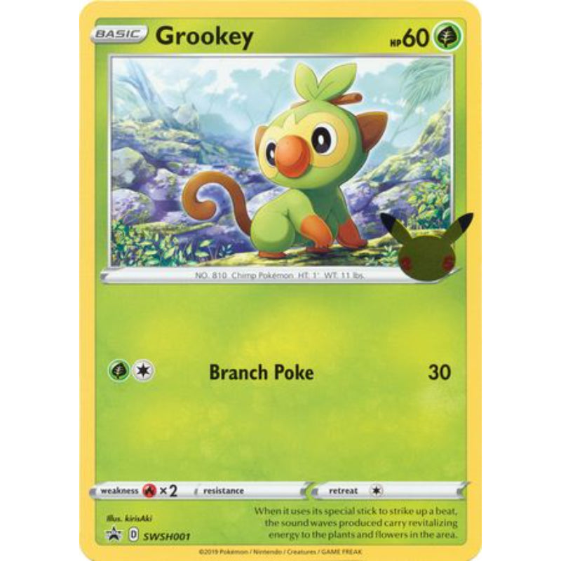 Grookey - SWSH001 - 25th Anniversary Oversized Promo Pokemon Oversized Samlarhobby Sverige AB Grookey - SWSH001 - 25th Anniversary Oversized Promo Pokemon Oversized Samlarhobby Sverige AB