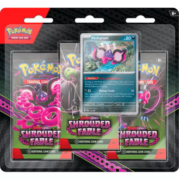 Pokémon, Scarlet & Violet 6.5: Shrouded Fable, 3-pack blister, Pecharunt