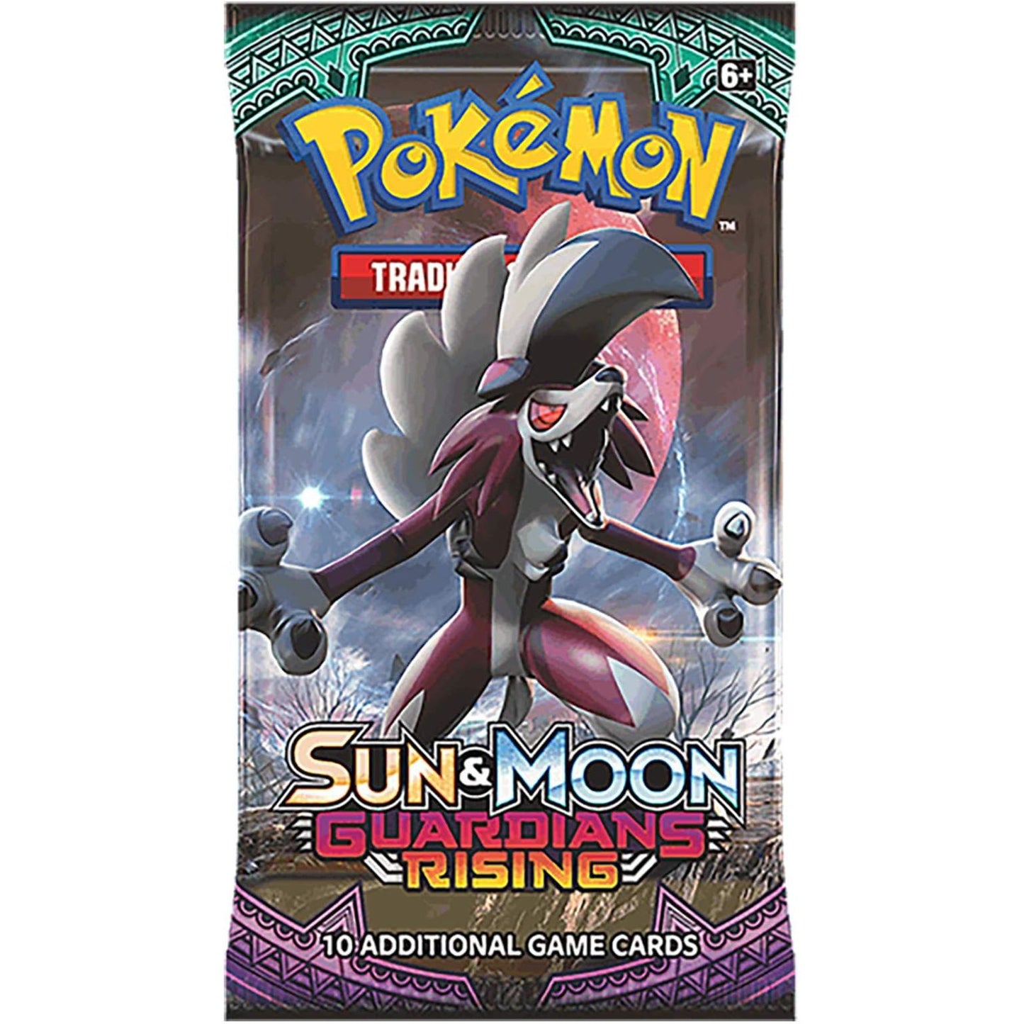 Pokémon, Sun & Moon: Guardians Rising, 1 Booster (Lycanroc Artwork)