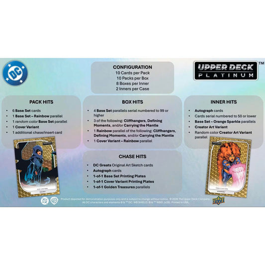 2026 Upper Deck Platinum DC Trading Cards (Hobby Box)