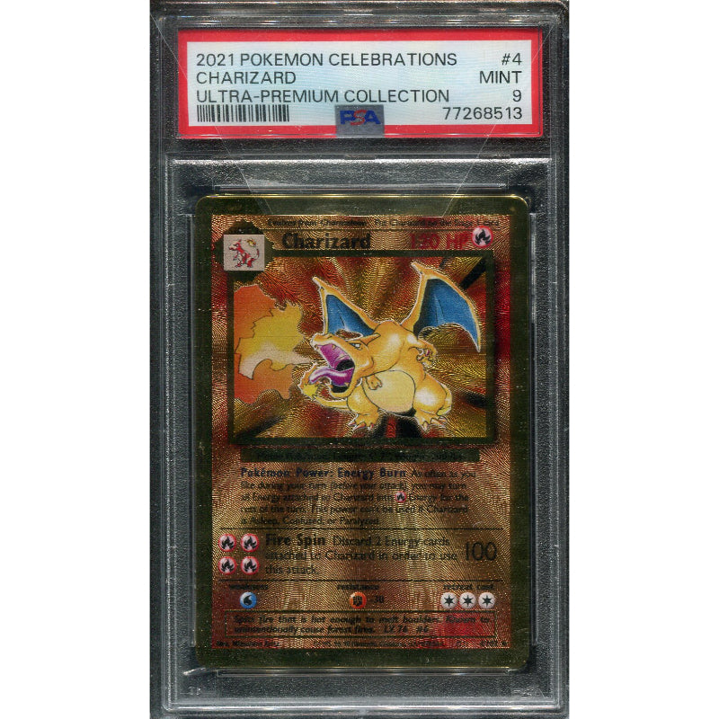 Charizard (CEL BS 4) Celebrations Ultra Premium Coll. Metalcard - PSA 9