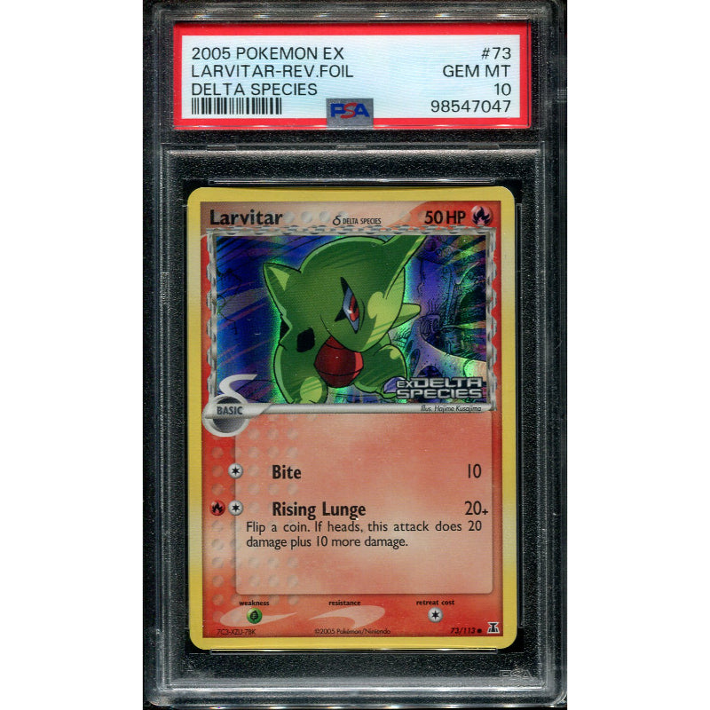Larvitar δ Delta Species (DS 73) EX Delta Species - Reverse - PSA 10