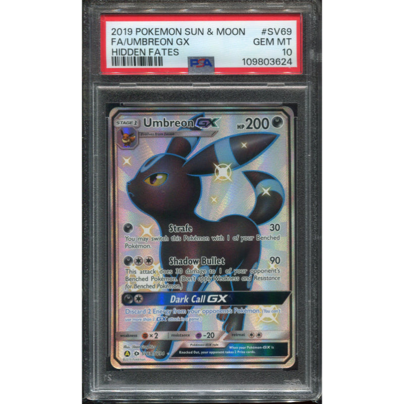 Umbreon GX (HIF SV69) Hidden Fates - PSA 10