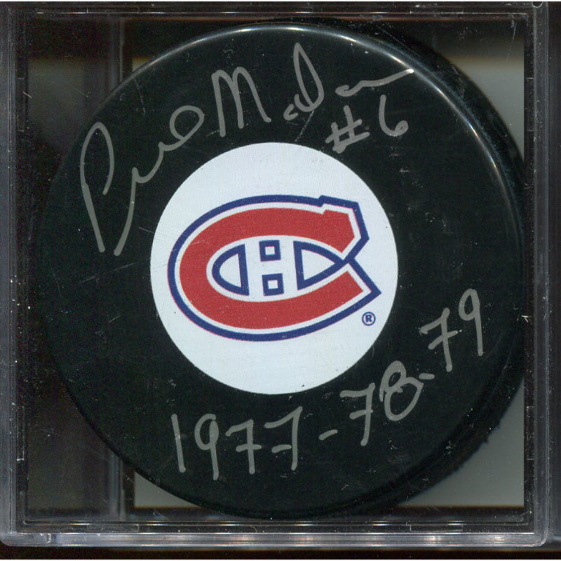 Signed Puck - Montreal Canadiens - Pierre Mondou - COJO Sports COA