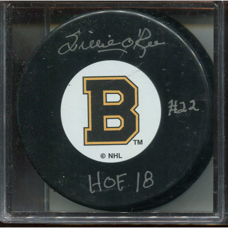 Signed Puck - Boston Bruins - Willie O'Ree - COJO Sports COA