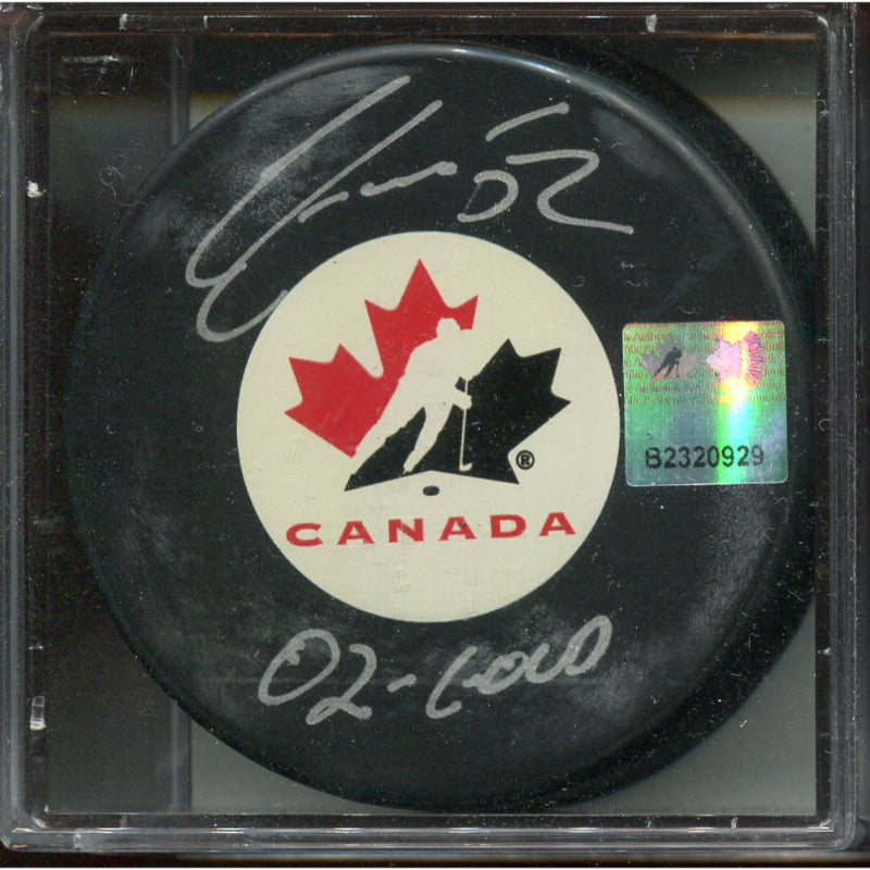 Signed Puck - Team Canada - Adam Foote - A.J Sports COA