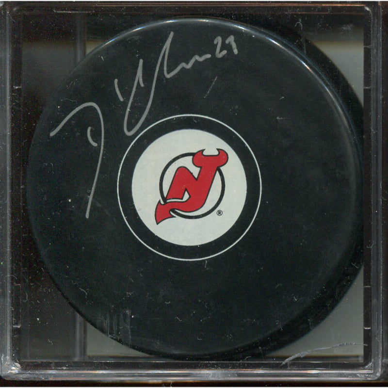 Signed Puck - New Jersey Devils - David Clarkson - A.J. Sports COA