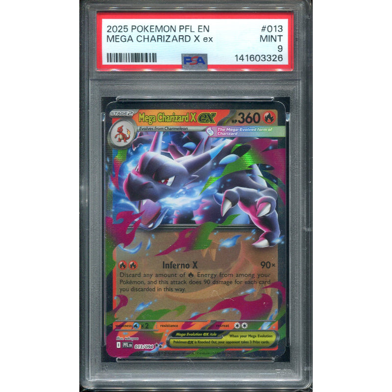 Mega Charizard X ex (PFL 013) Phantasmal Flames - PSA 9