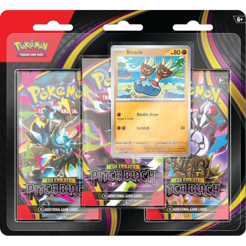 Pokémon, Mega Evolutions, ME05: Pitch Black, 3-Pack Blister: Binacle