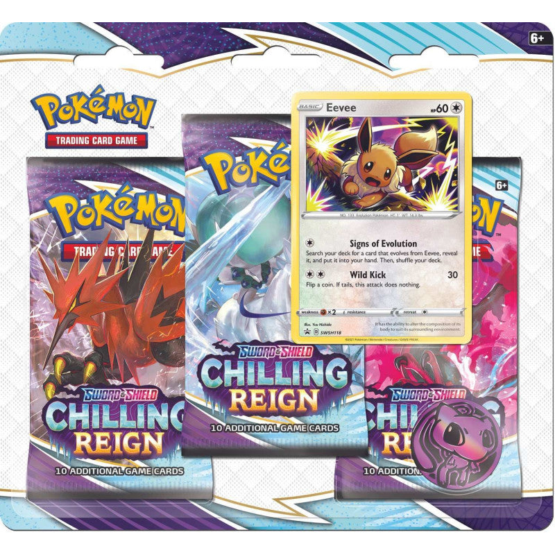 Pokémon, Scarlet & Violet: Chilling Reign, 3-Pack Blister: Eevee