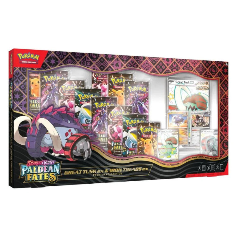 Pokémon, Paldean Fates Great Tusk ex & Iron Treads ex Premium Collection Box