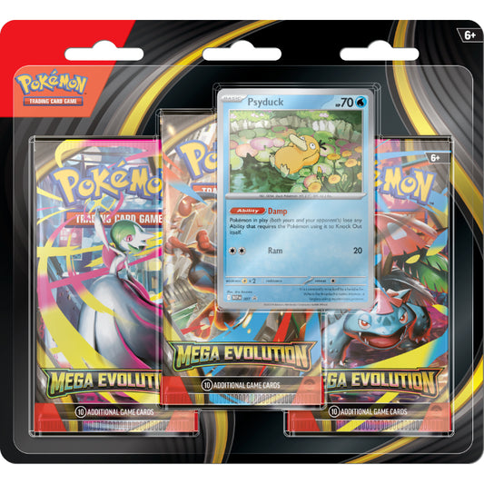 Pokémon, Mega Evolution ME01, 3-Pack Blister, Psyduck (Preorder, release 10/10)