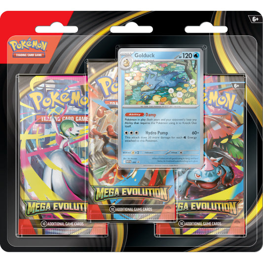 Pokémon, Mega Evolution ME01, 3-Pack Blister, Golduck (Preorder, release 10/10)