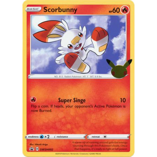 Scorbunny - SWSH002 - 25th Anniversary Oversized Promo Pokemon Oversized Cards