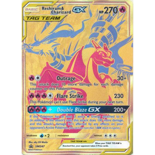 Reshiram & Charizard GX - SM247 - Oversized Promo Pokemon Oversized Cards