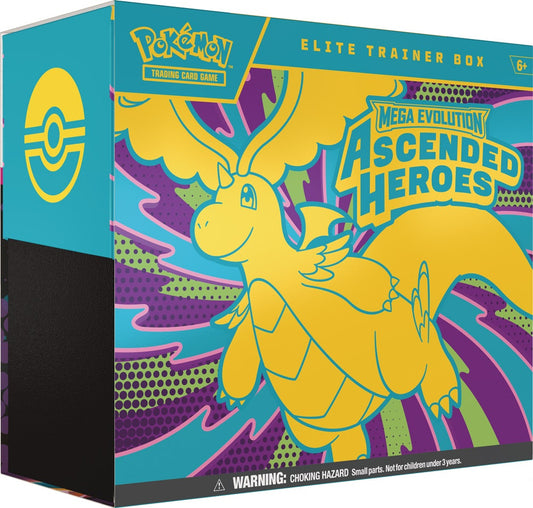 Pokémon, Mega Evolution 2.5: Ascended Heroes, Elite Trainer Box BRUTEN PLAST (Release 20/2 - Skickas ut måndag 23/2) *Max 2 per hushåll*