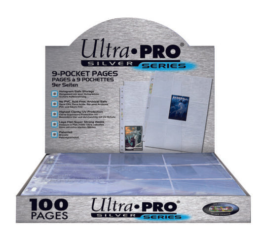 Plastficka 9-kort Ultra Pro Silver Series, 100-pack