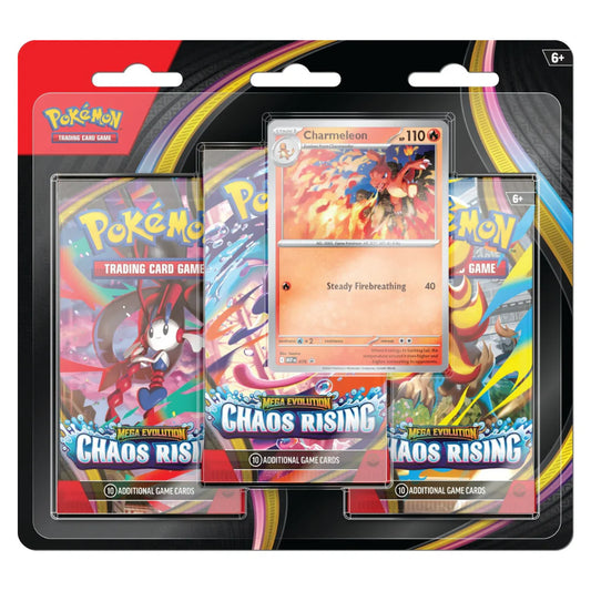Pokémon, Mega Evolutions, ME04: Chaos Rising, 3-Pack Blister: Charmeleon