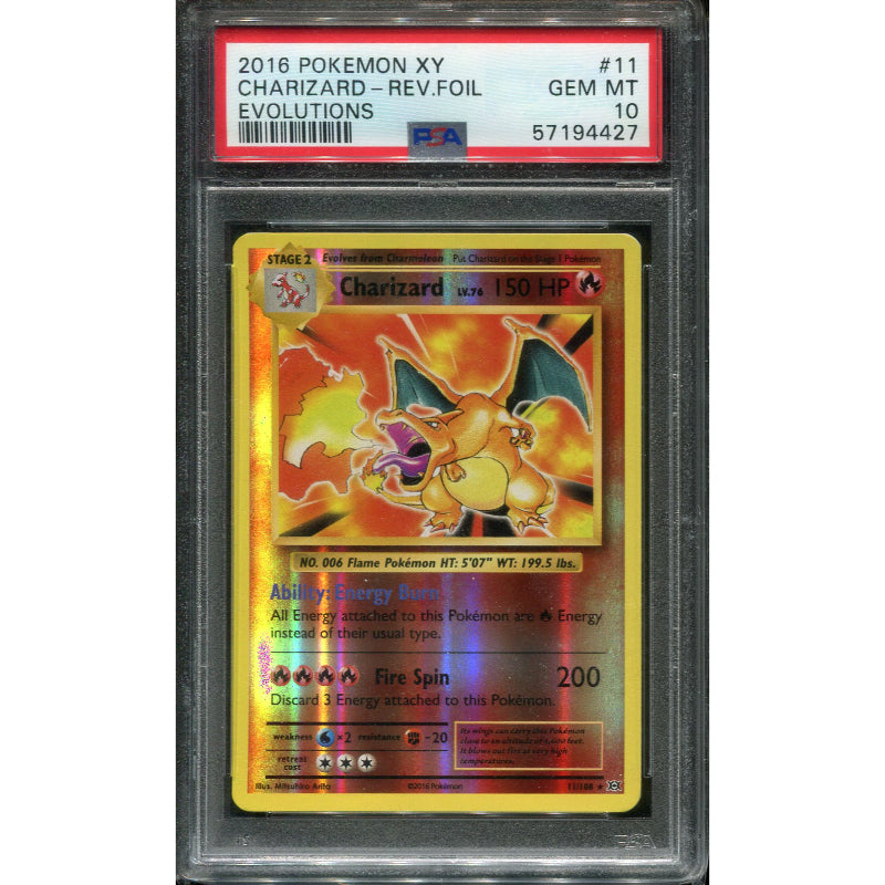 Charizard (EVO 11) Evolutions - Reverse - PSA 10