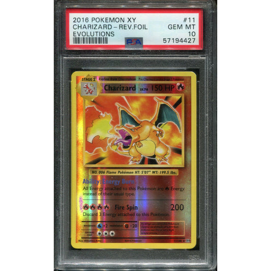 Charizard (EVO 11) Evolutions - Reverse - PSA 10
