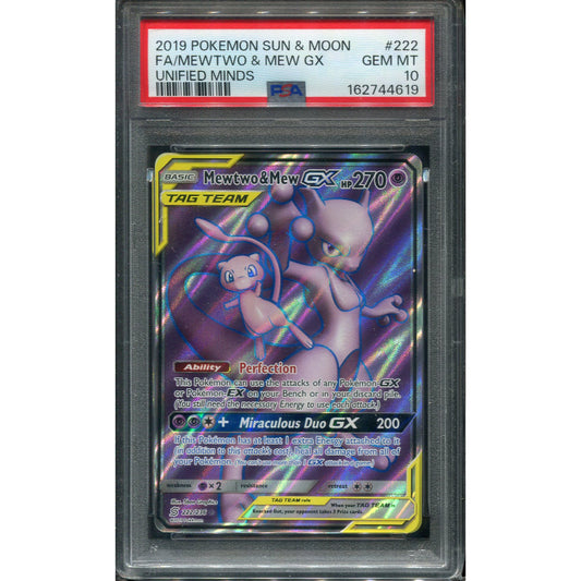 Mewtwo & Mew GX (UNM 222) Unified Minds - PSA 10