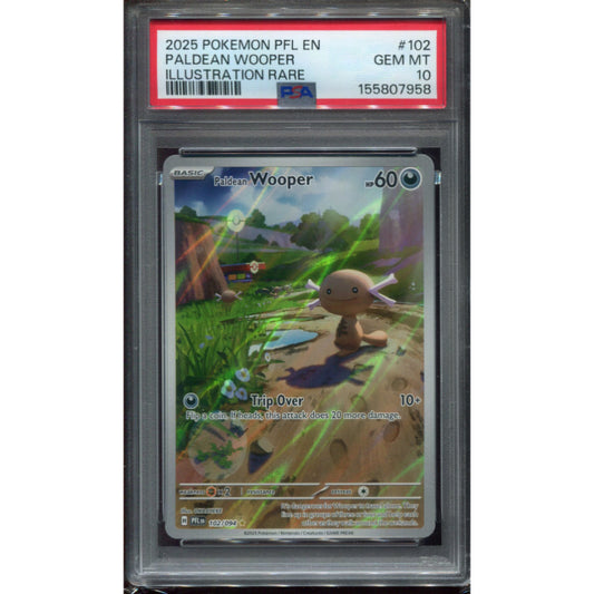 Paldean Wooper (PFL 102) Phantasmal Flames - PSA 10