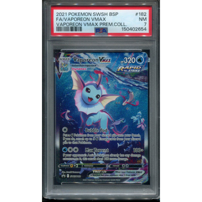 Vaporeon VMAX (SWSH 182) SWSH Black Star Promos - PSA 7