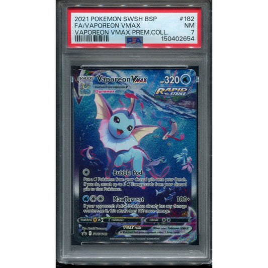 Vaporeon VMAX (SWSH 182) SWSH Black Star Promos - PSA 7