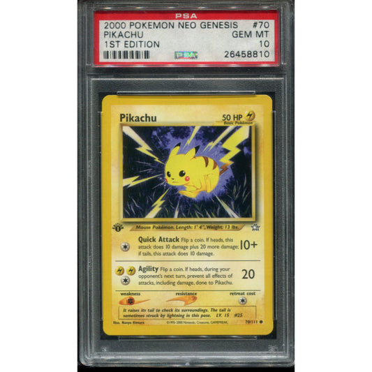 Pikachu (NG 70) Neo Genesis - 1st Edition - PSA 10 *RARE*