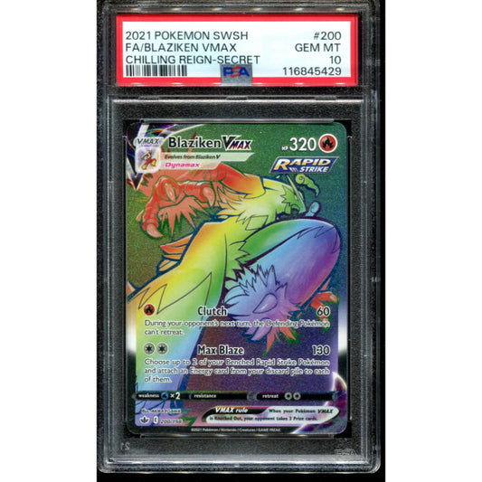 Blaziken VMAX (CRE 200) Chilling Reign - PSA 10