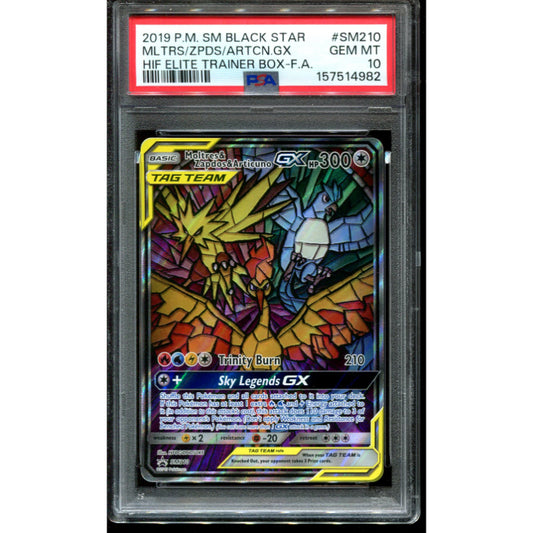 Moltres & Zapdos & Articuno GX (SM 210) SM Black Star Promos - PSA 10