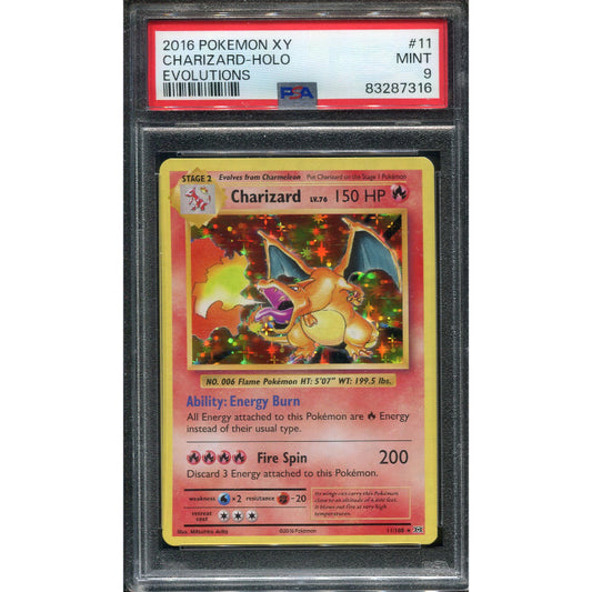 Charizard (EVO 11) Evolutions - Holo - PSA 9