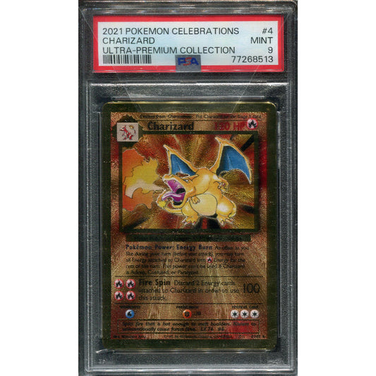 Charizard (CEL BS 4) Celebrations Ultra Premium Coll. Metalcard - PSA 9