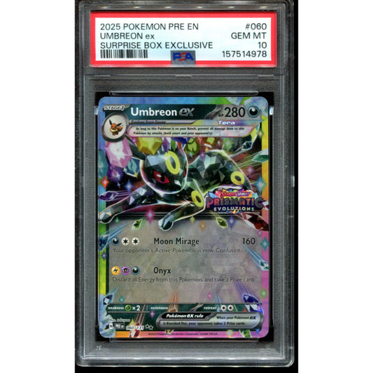 Umbreon ex (xPRE 060) Prismatic Evolutions: Additionals - Stamped - PSA 10