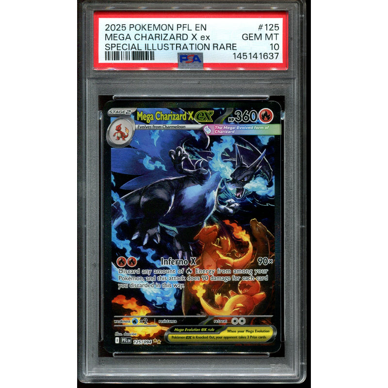 Mega Charizard X ex (PFL 125) Phantasmal Flames - PSA 10