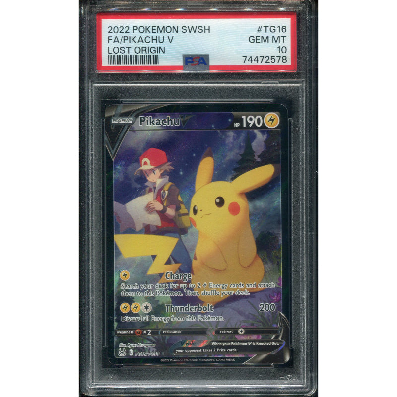 Pikachu V (LOR TG16) Lost Origin - PSA 10