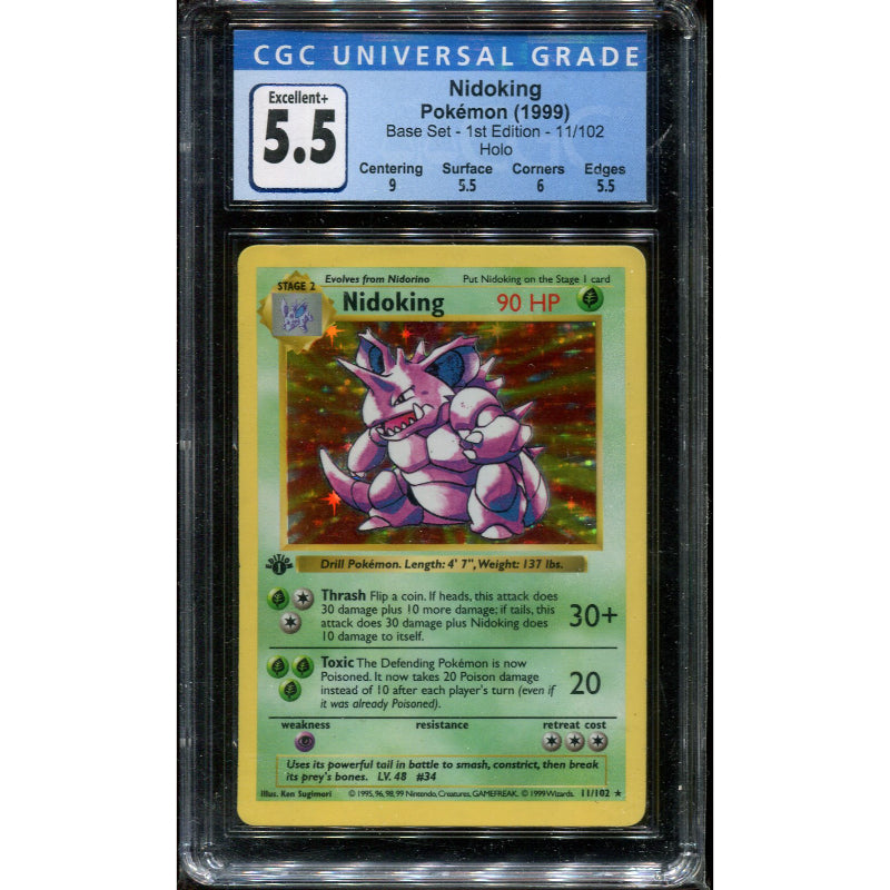 Nidoking (BS 11) Base Set - 1st Edition - Shadowless - CGC 5.5