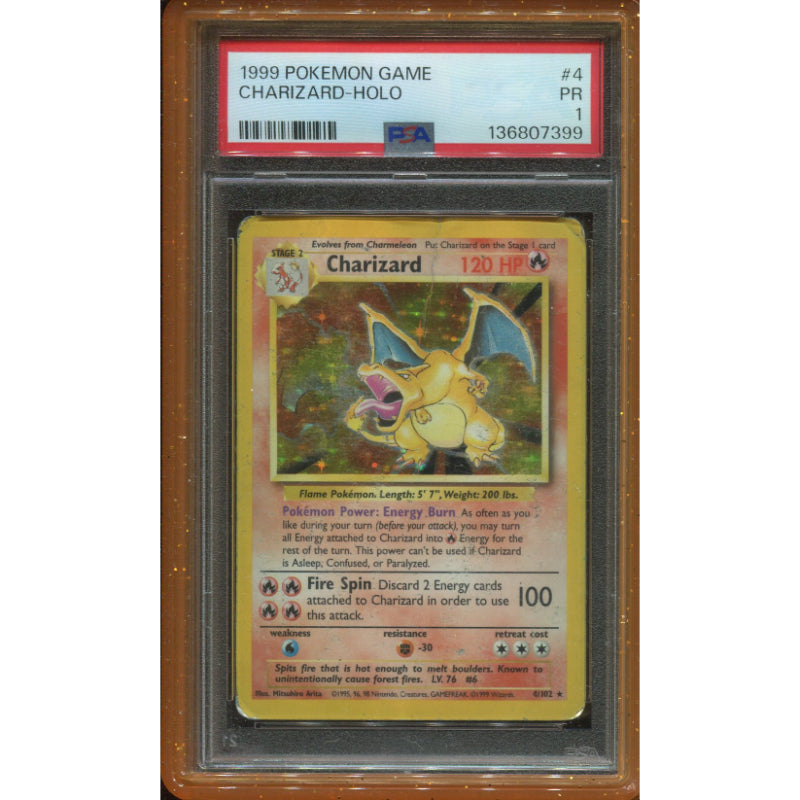 Charizard (BS 4) Base Set - PSA 1