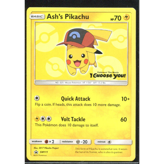 Ash's Pikachu (SM 111) SM Black Star Promos