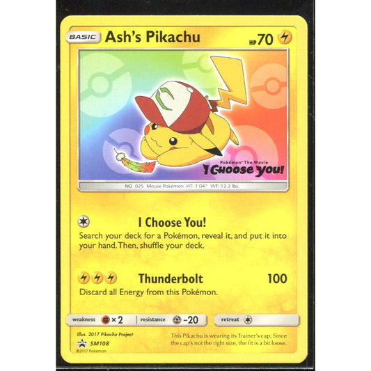 Ash's Pikachu (SM 108) SM Black Star Promos