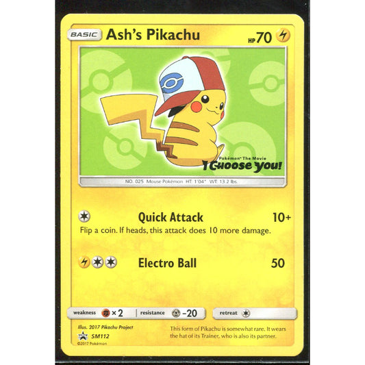 Ash's Pikachu (SM 112) SM Black Star Promos