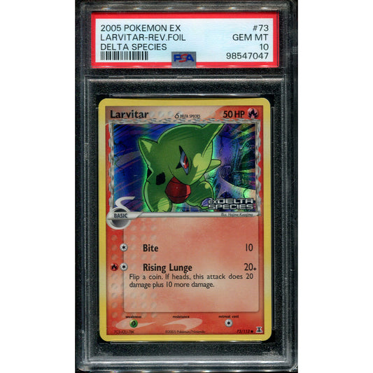 Larvitar δ Delta Species (DS 73) EX Delta Species - Reverse - PSA 10