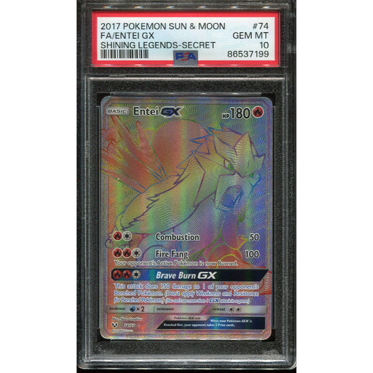 Entei GX (SLG 74) Shining Legends - PSA 10