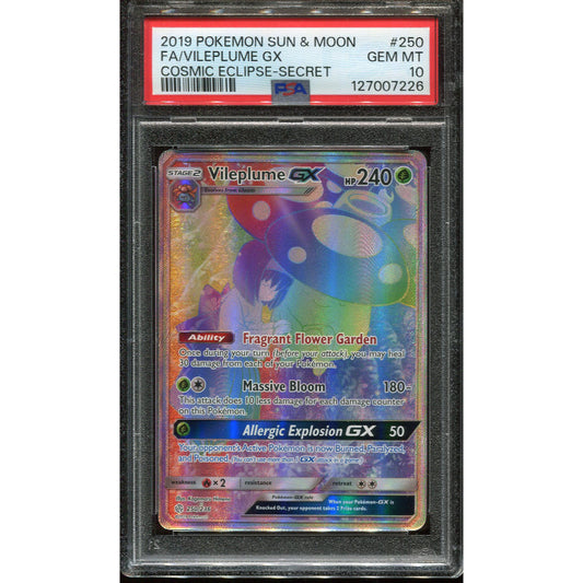Vileplume GX (CEC 250) Cosmic Eclipse - PSA 10