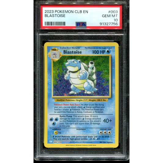 Blastoise (CLB 003) Pokémon Trading Card Game Classic: Blastoise & Suicune ex Deck - PSA 10
