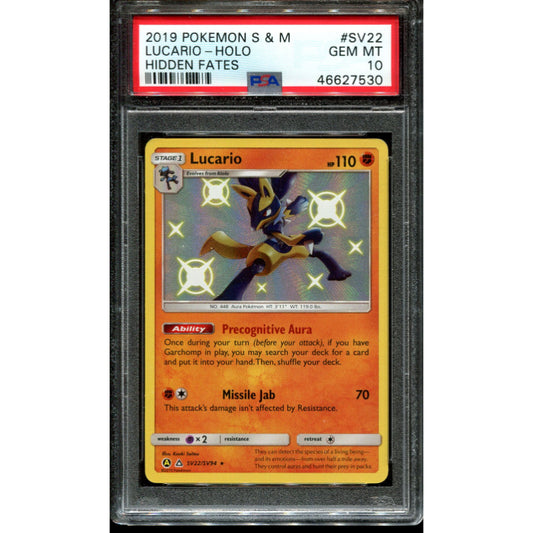 Lucario (HIF SV22) Hidden Fates - PSA 10