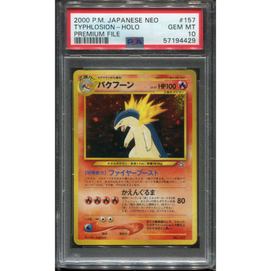Typhlosion (#157) Premium File - Holo - PSA 10