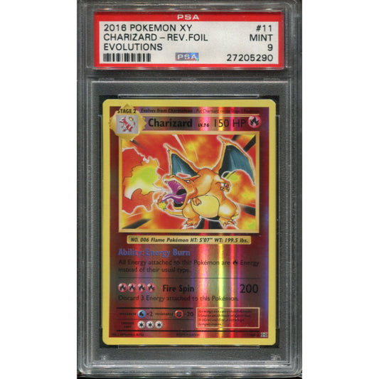 Charizard (EVO 11) Evolutions - Reverse - PSA 9