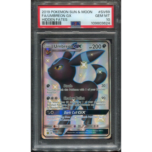 Umbreon GX (HIF SV69) Hidden Fates - PSA 10